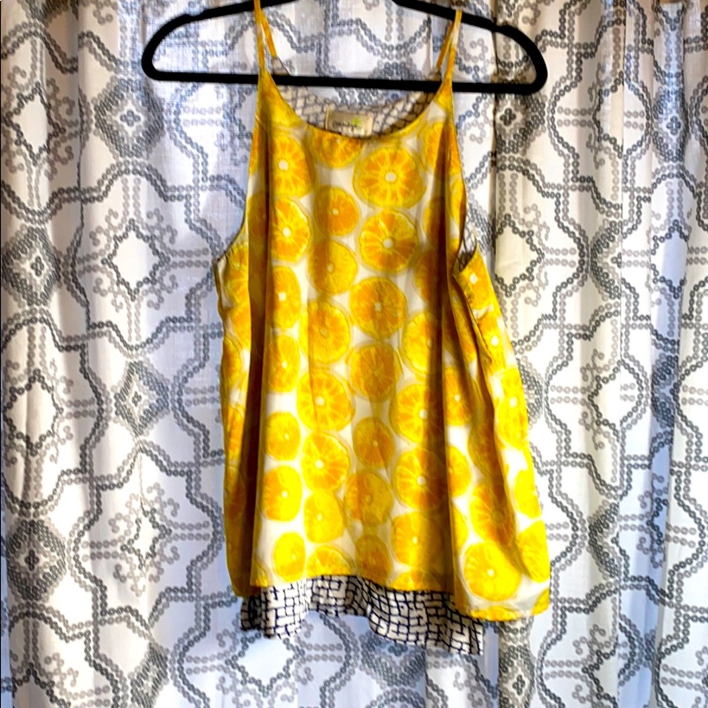 Anthropologie Porridge lemon top size M